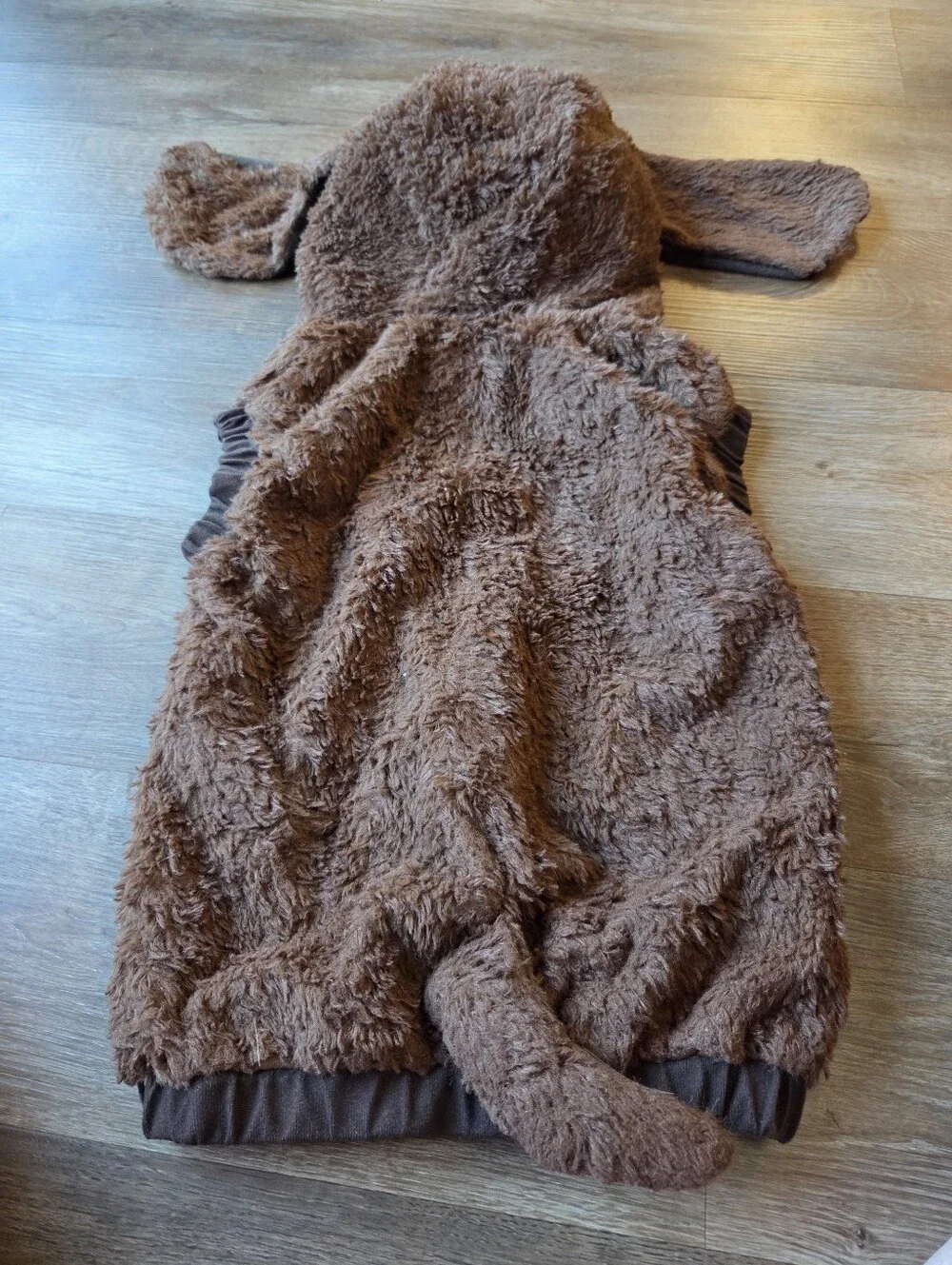 Brown Puppy Dog Halloween Costume Plush Hooded Jumpsuit Toddler size 4-6